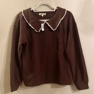 Brown collared sweater